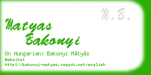 matyas bakonyi business card